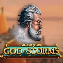 Age Of The Gods: God of Storms slot logo by Playtech at Vegasino Casino