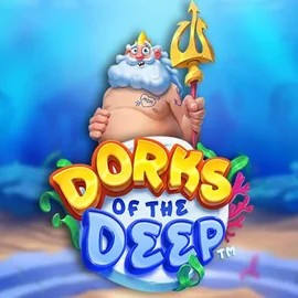 Dorks of the Deep slot logo by Hacksaw Gaming at Vegasino CasinoDorks of the Deep